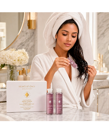 ALFA PARF SEMI DI LINO PF005599 ILLUMINATING SHINE LOTION CAJA C/12 AMP. ROSA