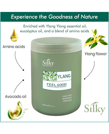 SILKY YLANG FEEL GOOD CREAM CONDITIONER 1000 ML.