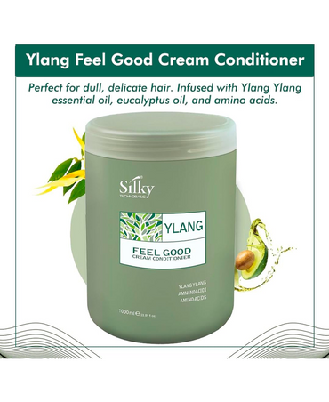SILKY YLANG FEEL GOOD CREAM CONDITIONER 1000 ML.