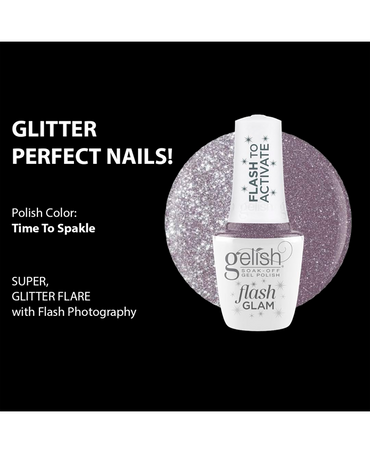 GELISH SOAK-OFF GEL POLISH FLASH GLAM TIME TO SPARKLE 15 ML. 1110502