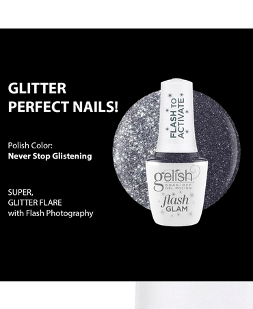GELISH SOAK-OFF GEL POLISH FLASH GLAM NEVER STOP GLISTENING 15 ML. 1110504 - El Palacio De La Belleza