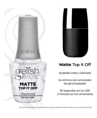 GELISH SOAK-OFF GEL POLISH GEL MATTE TOP IT OFF 15 ML. 1140001 - El Palacio De La Belleza