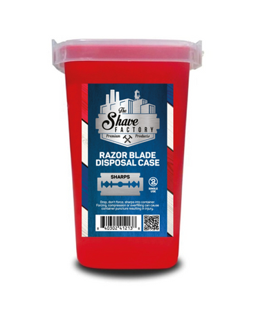 THE SHAVE FACTORY RAZOR BLADE DISPOSAL CASE CONTENEDOR DE RESIDUOS