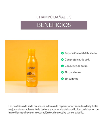 ALEA SHAMPOO CABELLOS DAÑADOS CON ACEITE DE ARGAN SIN SULFATOS 500 ML.