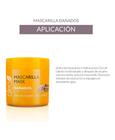 ALEA MASCARILLA CABELLOS DAÑADOS CON ACEITE DE ARGAN SIN PARABENOS 400 ML.