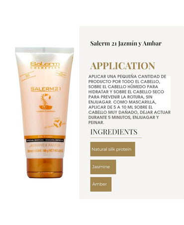 SALERM 21 SILK LEAVE IN CONDITIONER  JASMINE & AMBER 196 G.