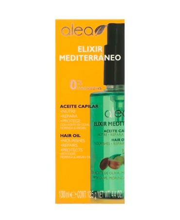 ALEA ELIXIR MEDITERRANEO HAIR OIL DE OLIVA/MORINGA/ARGAN 130 ML.
