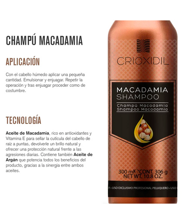SALERM CRIOXIDIL MACADAMIA SHAMPOO 300 ML. - El Palacio De La Belleza