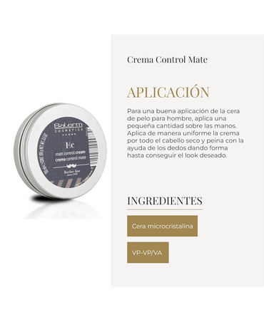 SALERM HOMME MATT CONTROL CREAM HAIR 100 GRS.