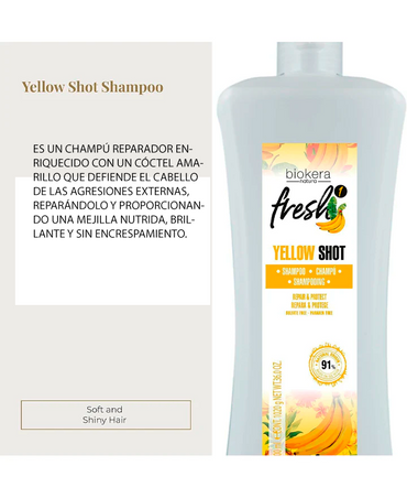 SALERM BIOKERA FRESH 1 YELLOW SHOT SHAMPOO 300 ML.