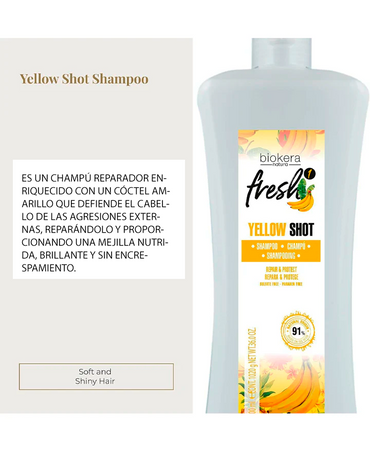 SALERM BIOKERA FRESH 1 YELLOW SHOT SHAMPOO 1000 ML.