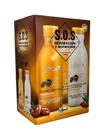 ALEA SOS PACK REPARACION Y NUTRICION SHAMPOO/ ACOND/ 3 AMPOLLETAS