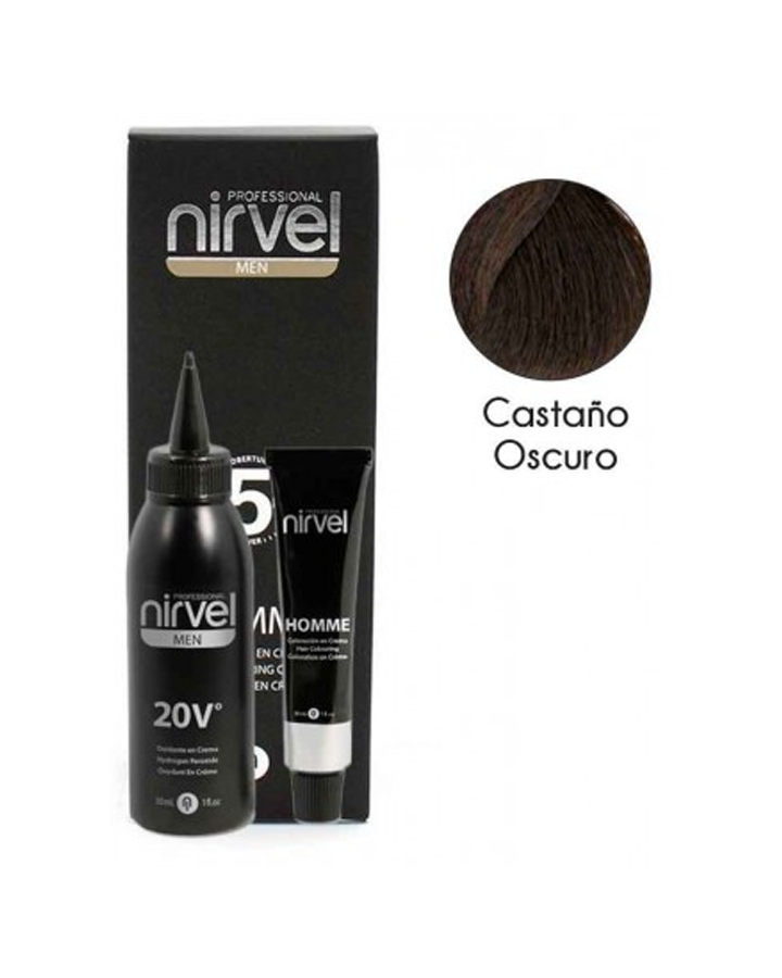 NIRVEL MEN HOMME 5 MIN KIT 60 ML. CT6  CASTAÑO OSCURO