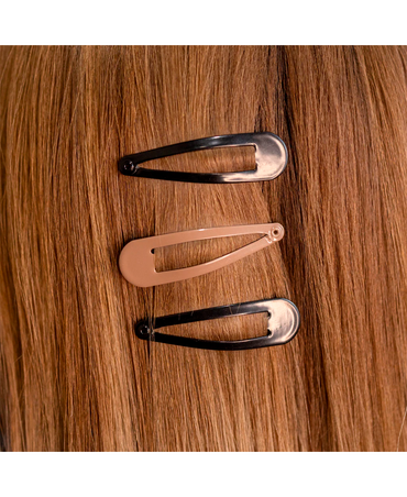 J BABE SNAP HAIR CLIPS BLACK-BROWN 6 PZS SHC01