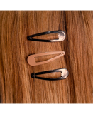 J BABE SNAP HAIR CLIPS BLACK-BROWN 6 PZS SHC01