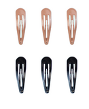 J BABE SNAP HAIR CLIPS BLACK-BROWN 6 PZS SHC01