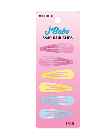 J BABE SNAP HAIR CLIPS MULTI-COLOR 6 PZS SHC02