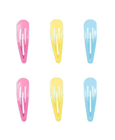J BABE SNAP HAIR CLIPS MULTI-COLOR 6 PZS SHC02