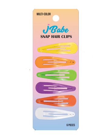 J BABE SNAP HAIR CLIPS MULTI-COLOR 6 PZS SHC03