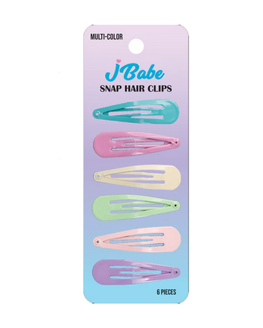 J BABE SNAP HAIR CLIPS MULTI-COLOR 6 PZS SHC04