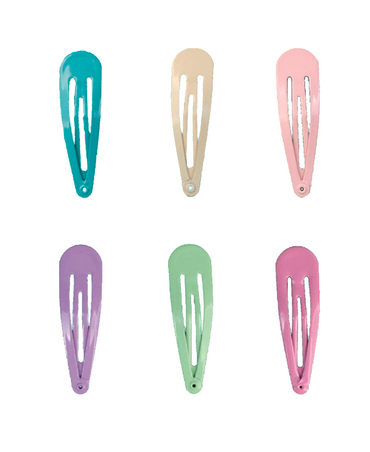J BABE SNAP HAIR CLIPS MULTI-COLOR 6 PZS SHC04