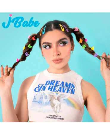 J BABE BUTTERFLY HAIR CLIPS BH12 LIGHT PINK