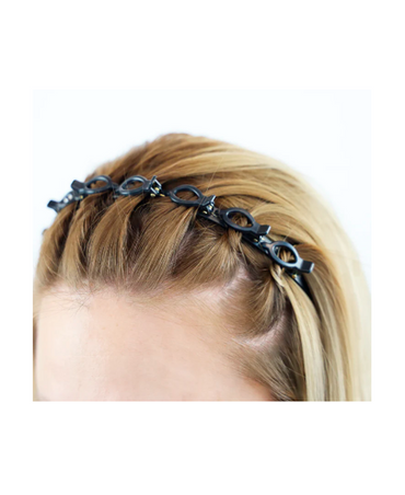 J BABE BLACK TWISTY-BANGS HEADBAND TH02