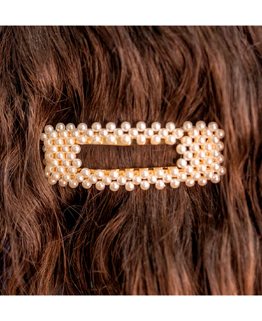 J BABE PEARL HAIR CLIPS RECTANGULO HC02