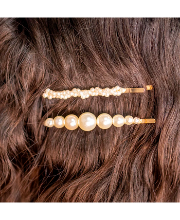 J BABE PEARL HAIR CLIPS 2 PIEZAS. HC03