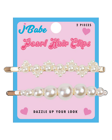 J BABE PEARL HAIR CLIPS 2 PIEZAS. HC03