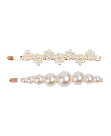 J BABE PEARL HAIR CLIPS 2 PIEZAS. HC03