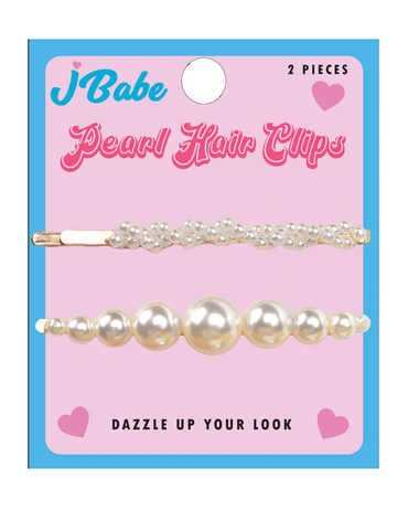 J BABE PEARL HAIR CLIPS 2 PIEZAS. HC04