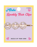 J BABE SPARKLY HAIR CLIPS FACE HAPPY HC05
