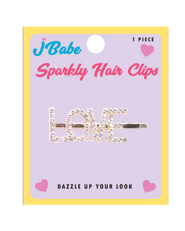 J BABE SPARKLY HAIR CLIPS LOVE HC06