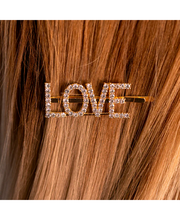 J BABE SPARKLY HAIR CLIPS LOVE HC06