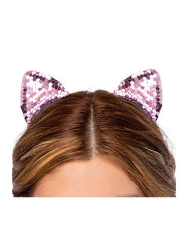 J BABE MEOW! HEADBAND LENTEJUELA ROSA MHB2