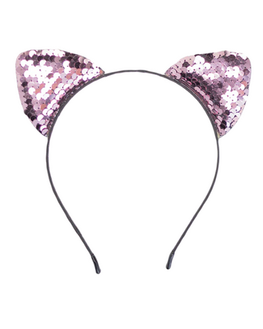 J BABE MEOW! HEADBAND LENTEJUELA ROSA MHB2