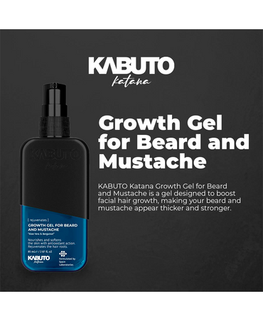 KABUTO KATANA GROWTH GEL FOR BEARD AND MUSTACHE MINOXIDIL 5% 85 ML.