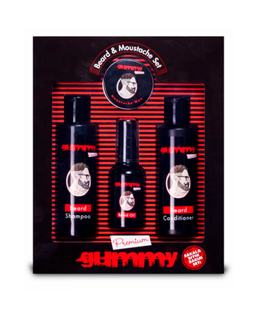 GUMMY PREMIUM BEARD SET SH+COND+OIL+WAX