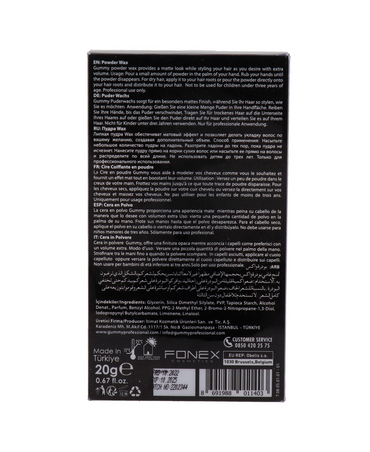 GUMMY POWDER WAX VOLUMIZING DRYNESS STYLING 20 GRS.