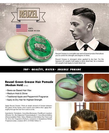 REUZEL GREASE MEDIUM HOLD GREEN 113 GRS.