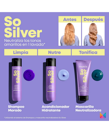 MATRIX TOTAL RESULTS SO SILVER SHAMPOO 300 ML. - El Palacio De La Belleza