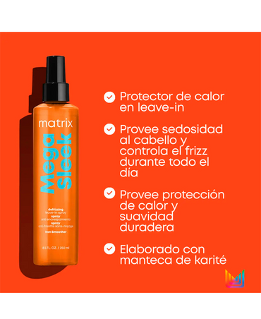 MATRIX TOTAL RESULTS MEGA SLEEK IRON SMOOTHER 250 ML. - El Palacio De La Belleza
