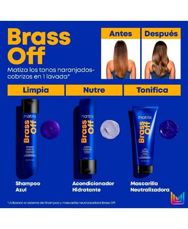 MATRIX TOTAL RESULTS BRASS OFF SHAMPOO 300 ML. - El Palacio De La Belleza