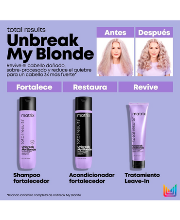 MATRIX UNBREAK MY BLONDE ACONDICIONADOR LITRO - El Palacio De La Belleza