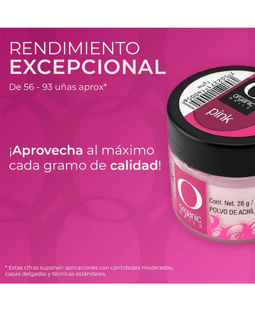ORGANIC POLVO ACRILICO PINK 2 OZ./50 GRS.