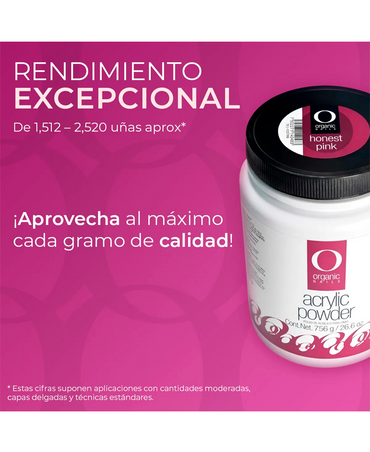 ORGANIC POLVO ACRILICO HONEST PINK 1/4 OZ./7.5 GRS.
