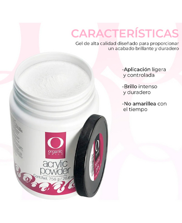 ORGANIC POLVO ACRILICO HONEST PINK 1/4 OZ./7.5 GRS.
