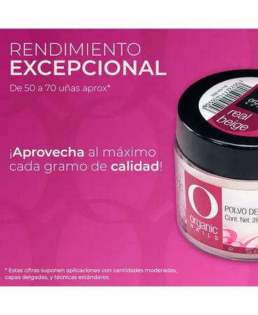 ORGANIC POLVO ACRILICO REAL BEIGE 5 OZ./140 GRS.