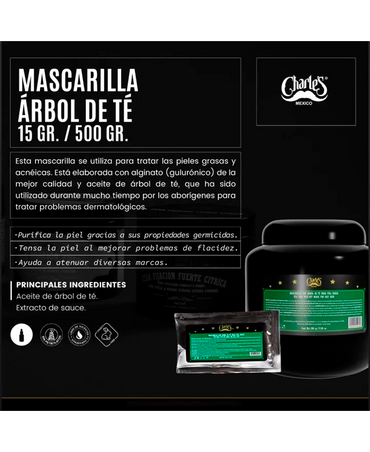 CHARLES MASCARILLA CON ARBOL DE TE PARA PIEL GRASA 500 GRS. - El Palacio De La Belleza